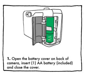 Harman EZ-35 reusable camera with ILFORD HP5 Plus loading the battery